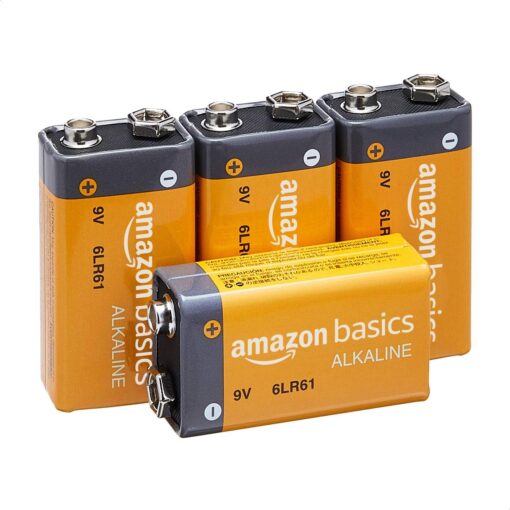 Amazon Basics 4 Pack 9 Volt Alkaline Everyday Batteries