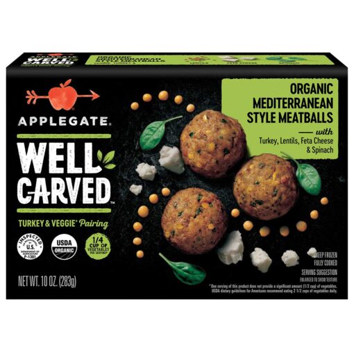 Applegate Well Carved Organic Mediterranean Style Turkey Vegetable Meatballs