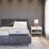Classic Brands Adjustable Comfort Upholstered Adjustable Bed Base with Massage