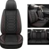 HAIYAOTIMES Leather Car Seat Covers Full Set Waterproof Faux Leather Seat Covers
