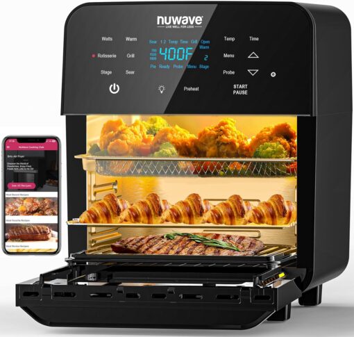 Nuwave Brio 15.5Qt Air Fryer Rotisserie Oven