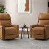 Hulala Home Genuine Leather Swivel Rocker Recliner