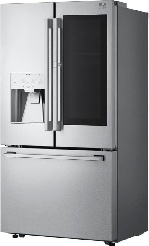 Lg Studio 24 Cu Ft Stainless French Door Instaview Door In Door Refrigerator